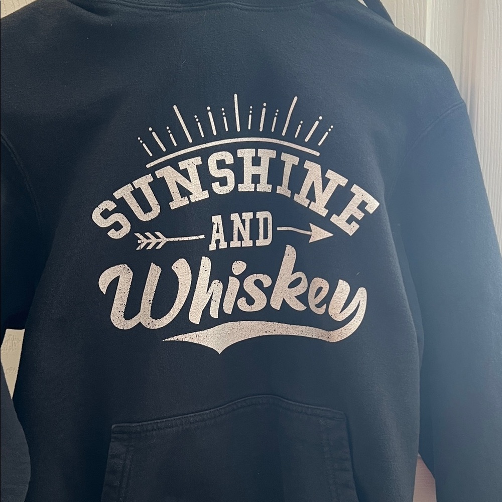 Port and Company Black Hoodie with White Print